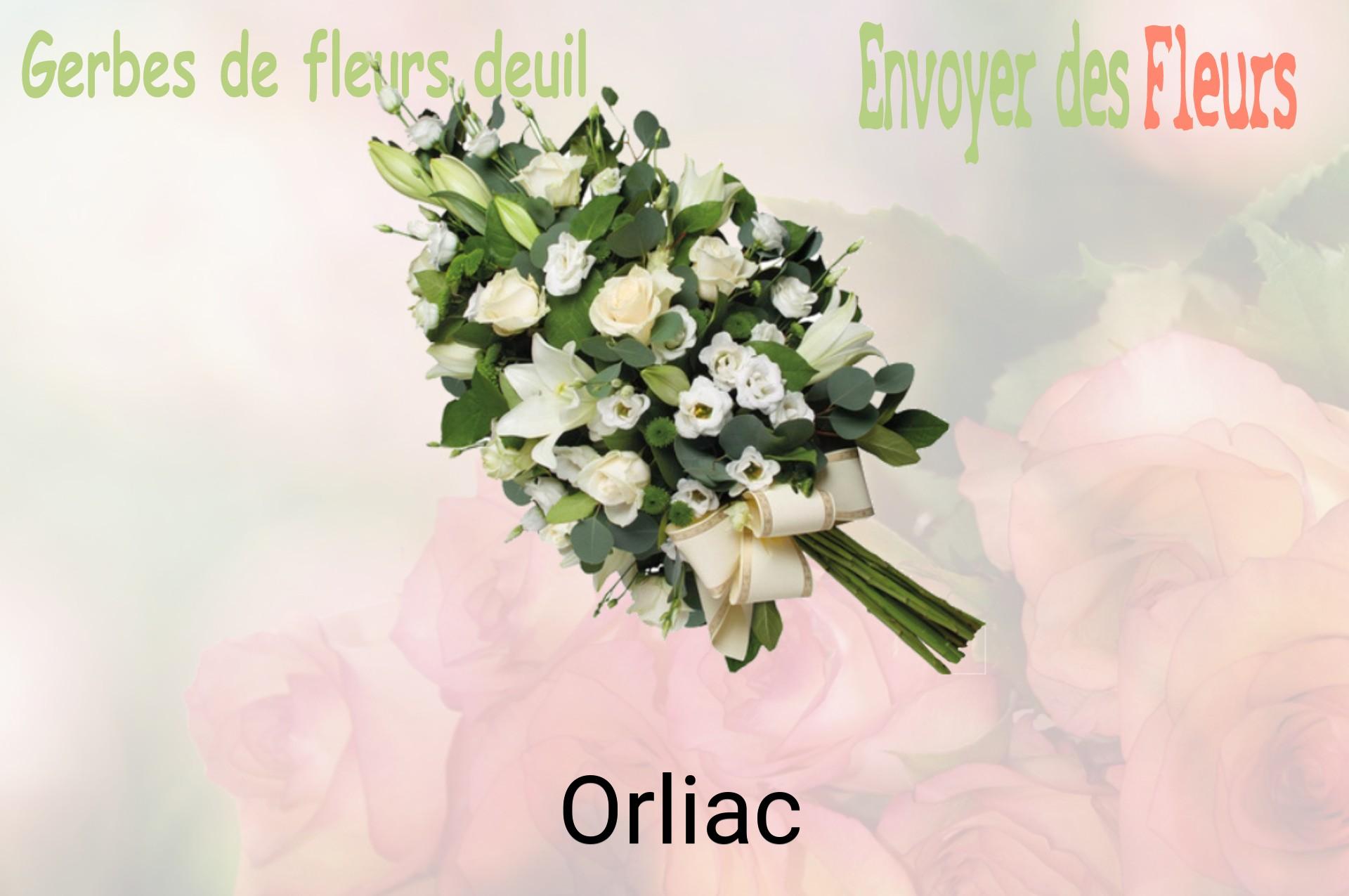 Gerbe de fleurs de deuil livrée à Orliac